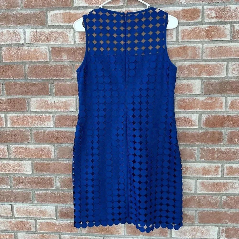 Lauren Ralph Lauren Polka Dot Cocktail Sheath Dress Women’s 10 Petite 10P Blue - Picture 6 of 10